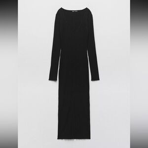 Zara Black Long Sleeve Dress